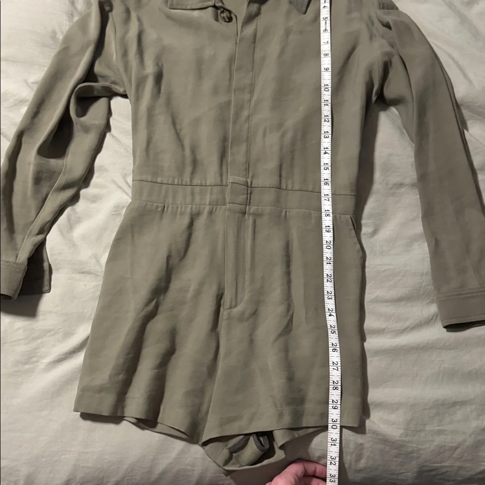 L'Academie Dylan Romper Olive Button Front Long Sleeve Pockets Sz S Streetwear - Picture 13 of 13
